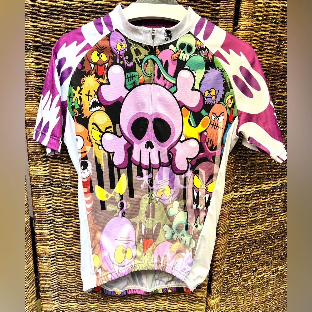 Paladin- Horror/Skulls Men’s Breathable - Die Sublimated‎ Cycle Shirt, Small